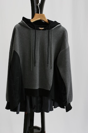 【Parc.1】Back pleats layered hoodie(102-076322)