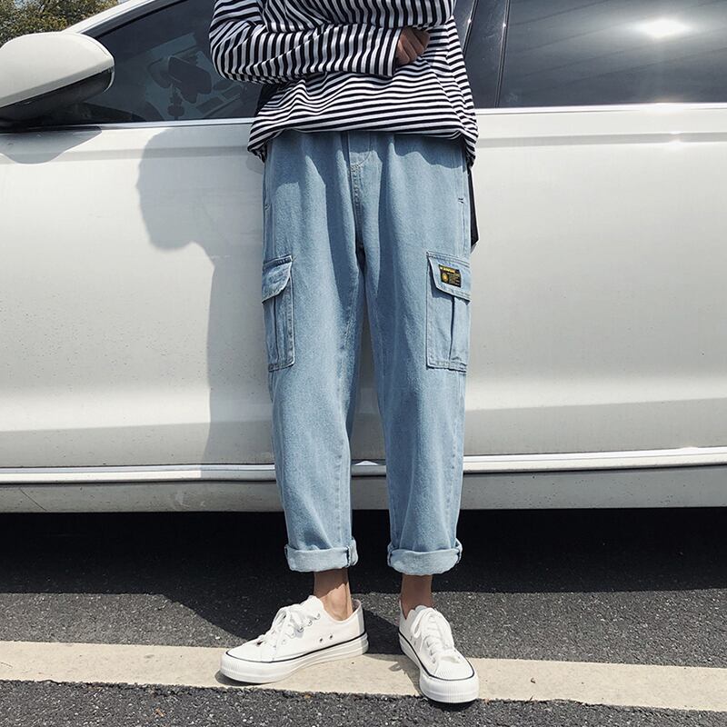 全2色 デニム パンツ ストレート カジュアル 無地 おしゃれ