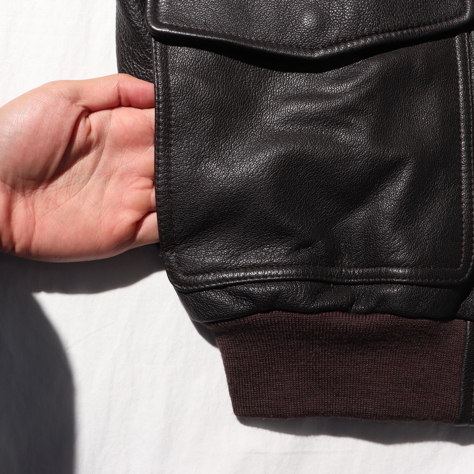 優良皮革 L エルエルビーン A-2 レザージャケット L.L.Bean 山羊革 