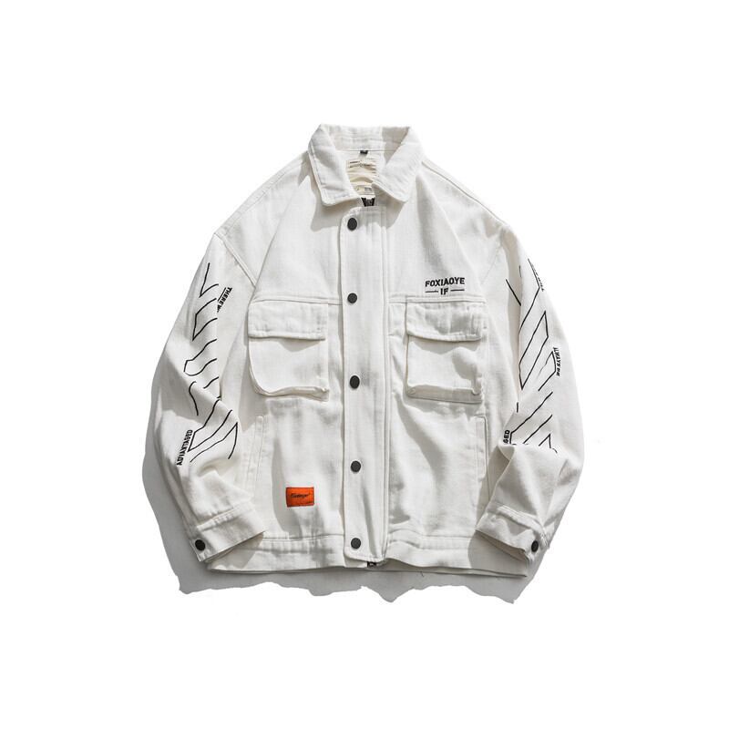 Yidao Vintage Autumn Style ese Loose Lapel Jacket Men's Trend Personality Print WorkwearJacket-アリババ オータム 秋物 ビンテージ hip6-161199184886592