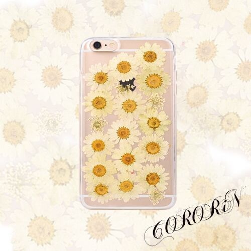 カモミール エレガントで上品なドライフラワー 押し花uvレジン Spca0141cm スマホケース Iphoneケース Cororin かわいいスマホケース専門店