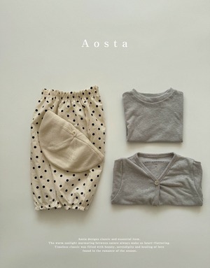 【Aosta】サマージョガーパンツ 70~115cm ブラックドット 240511