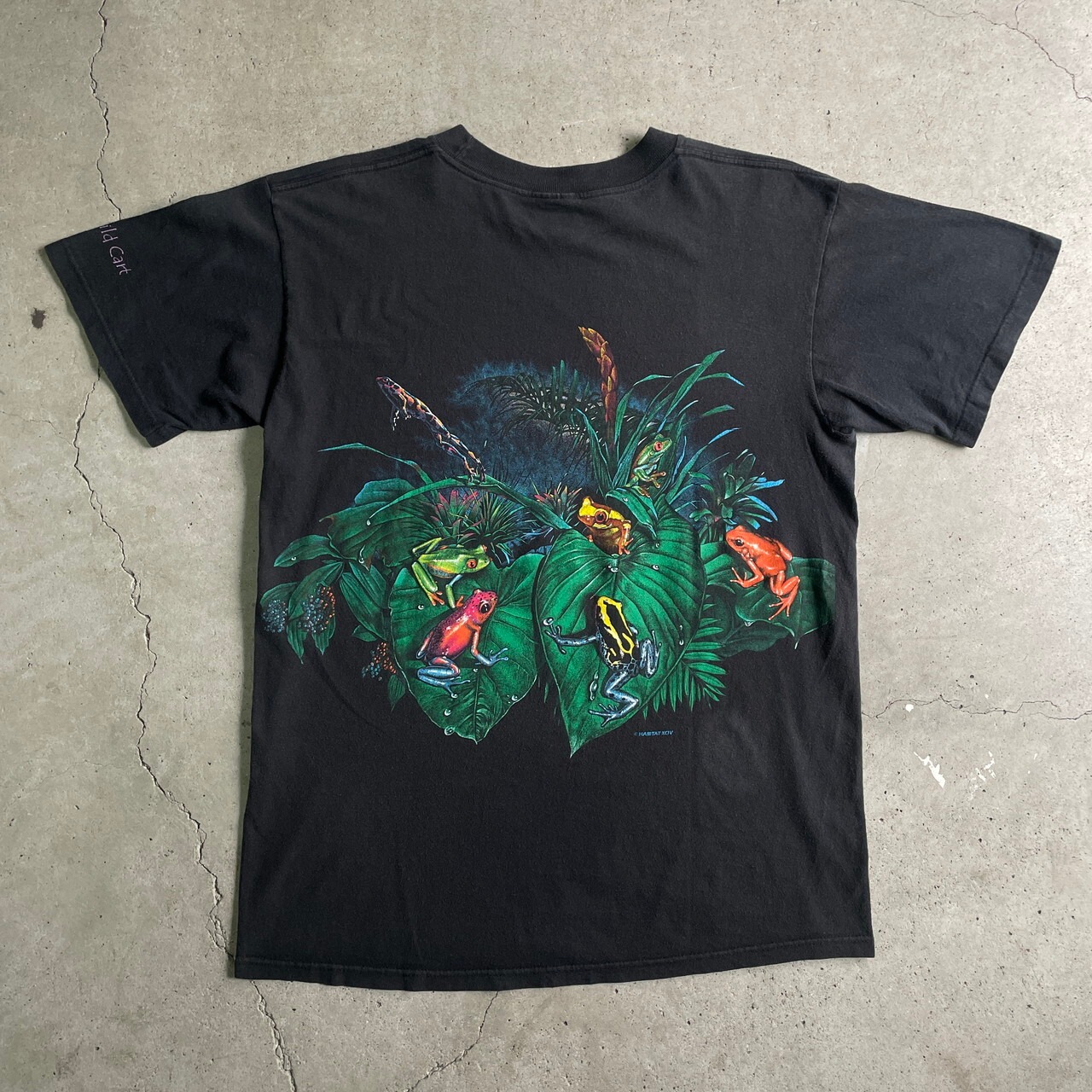 90年代 カエル 両面プリント Tシャツ メンズL 古着 バックプリント 90s 