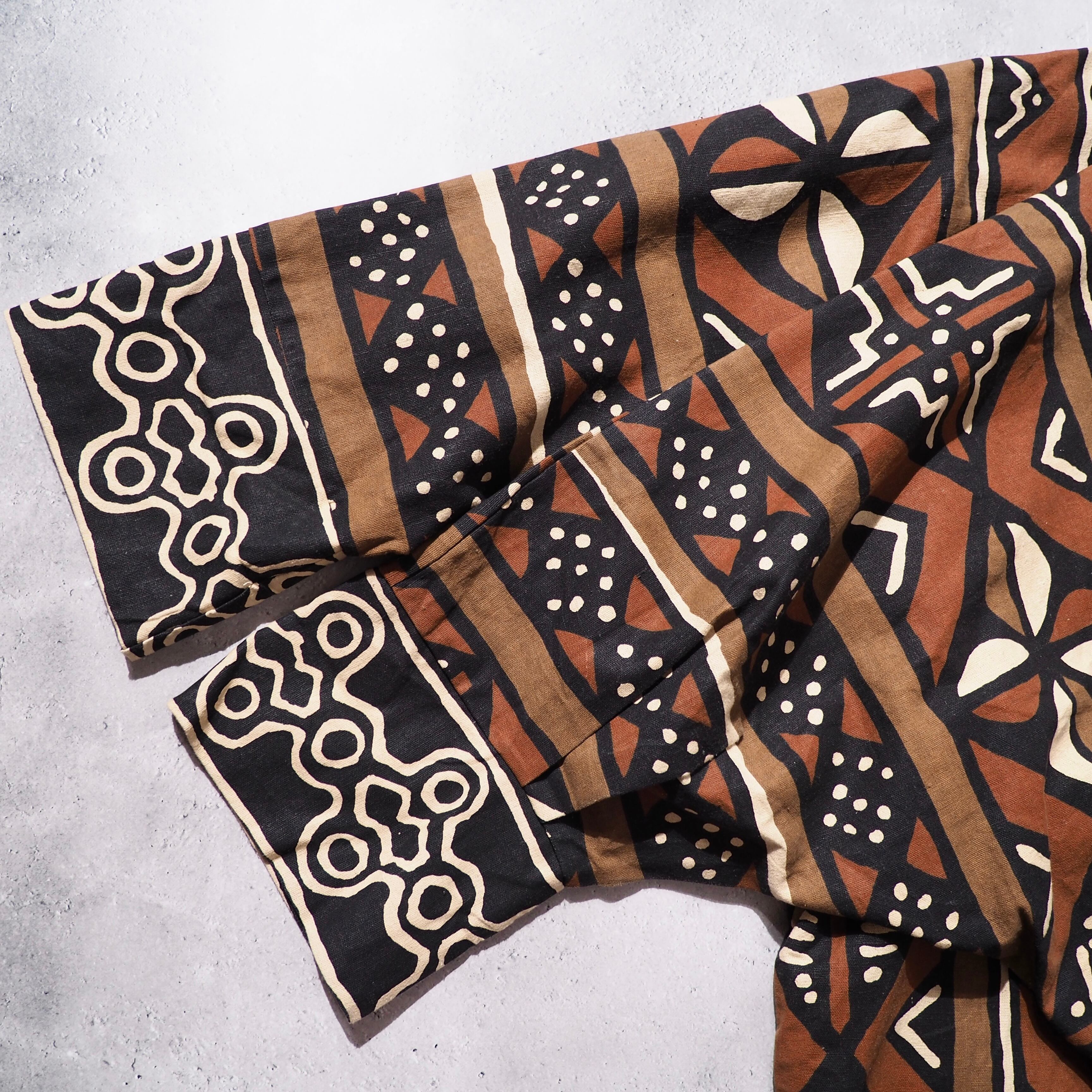 ethnicity art hand-dyed vintage dolman sleeve long coat