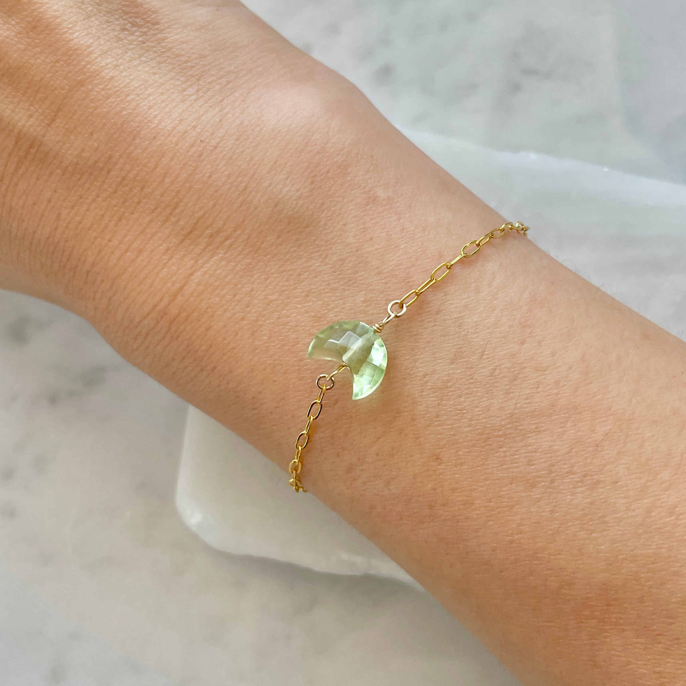 LUNA】 天然石のお守りブレスレット Amulet gem bracelet 14Kgf