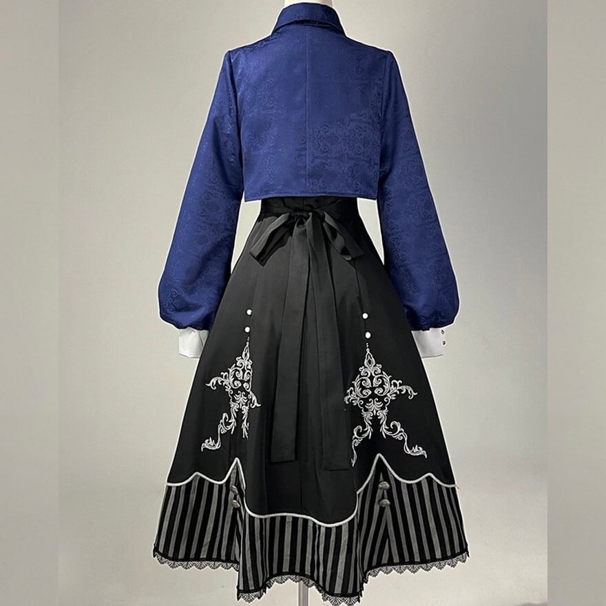 クラシカルロリータ｜骨刺繍が浮かぶダーククラシカルJSK＆ボレロ
