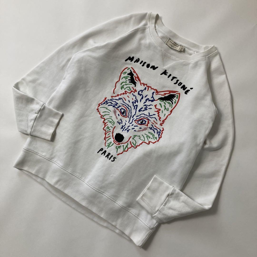 MAISON KITSUNE スウェット 刺繍ロゴ ワンポイントロゴ フォックス