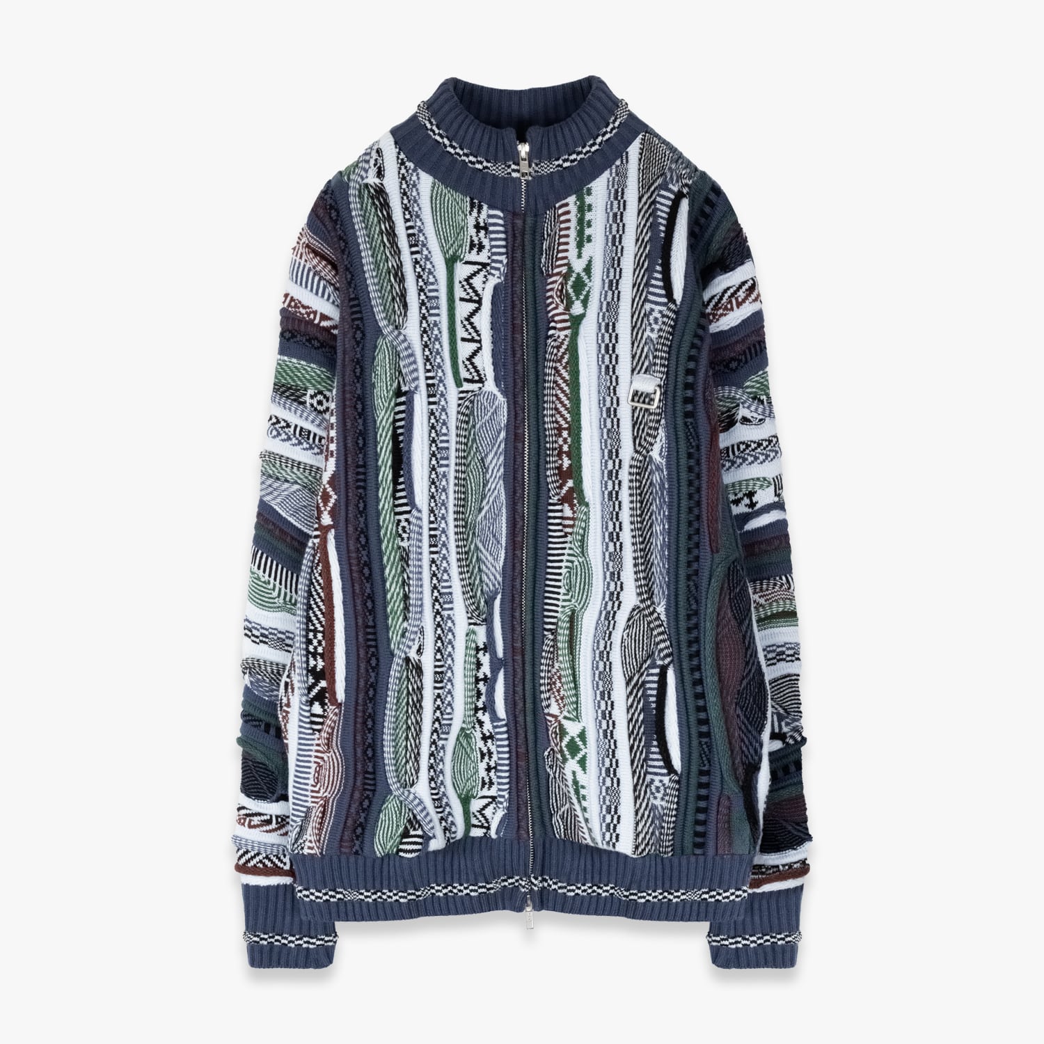 ICE & TECHNO 26AW ZIP UP 3D KNIT (BLUE)