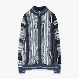 ICE & TECHNO 26AW ZIP UP 3D KNIT (BLUE)
