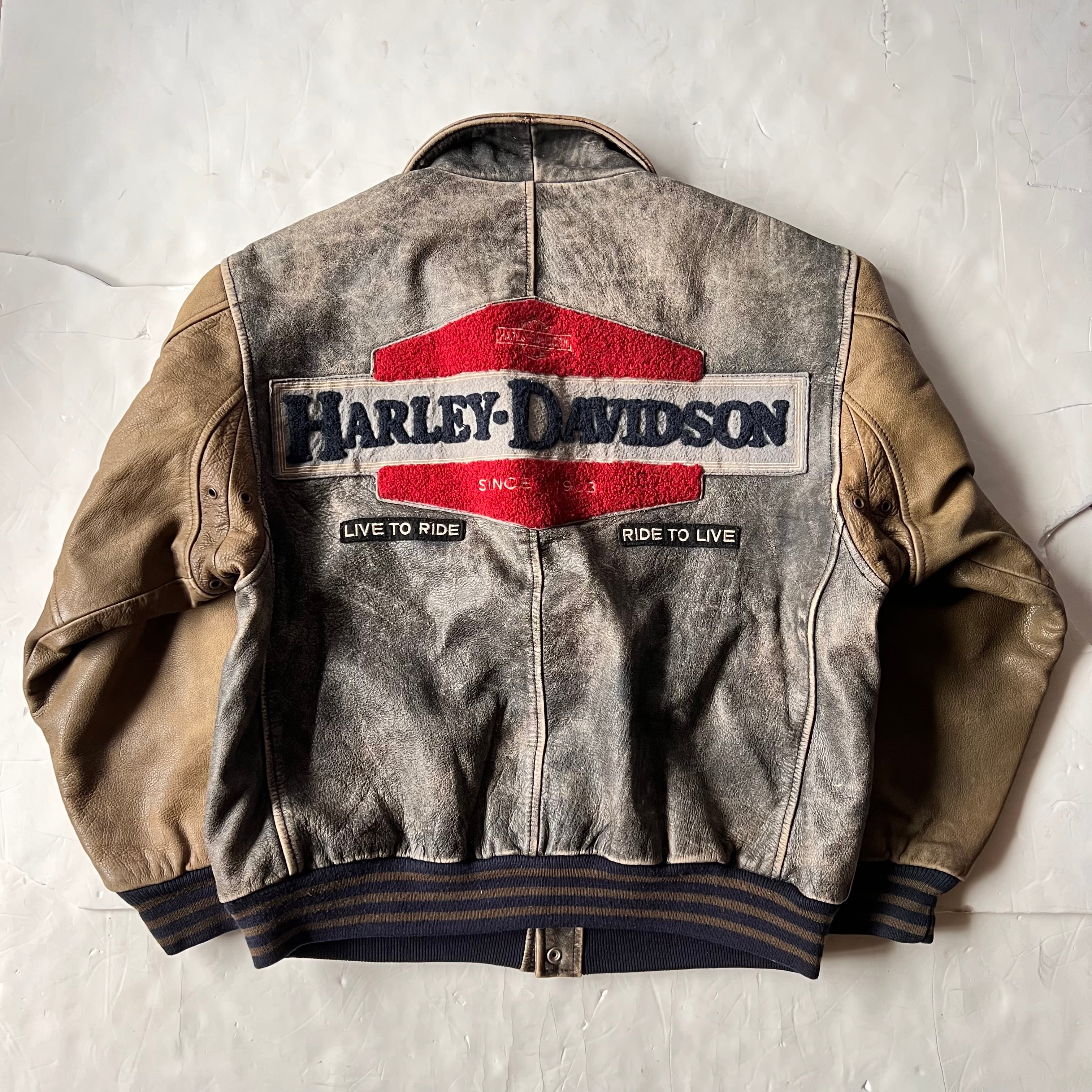 90s “Harley-Davidson” leather studium jamper 90年代 ハーレー