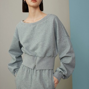 ボートネッククロップドプルオーバー　00337