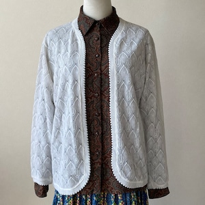 Macy's 1980s Lace Acrylic Cardigan W80