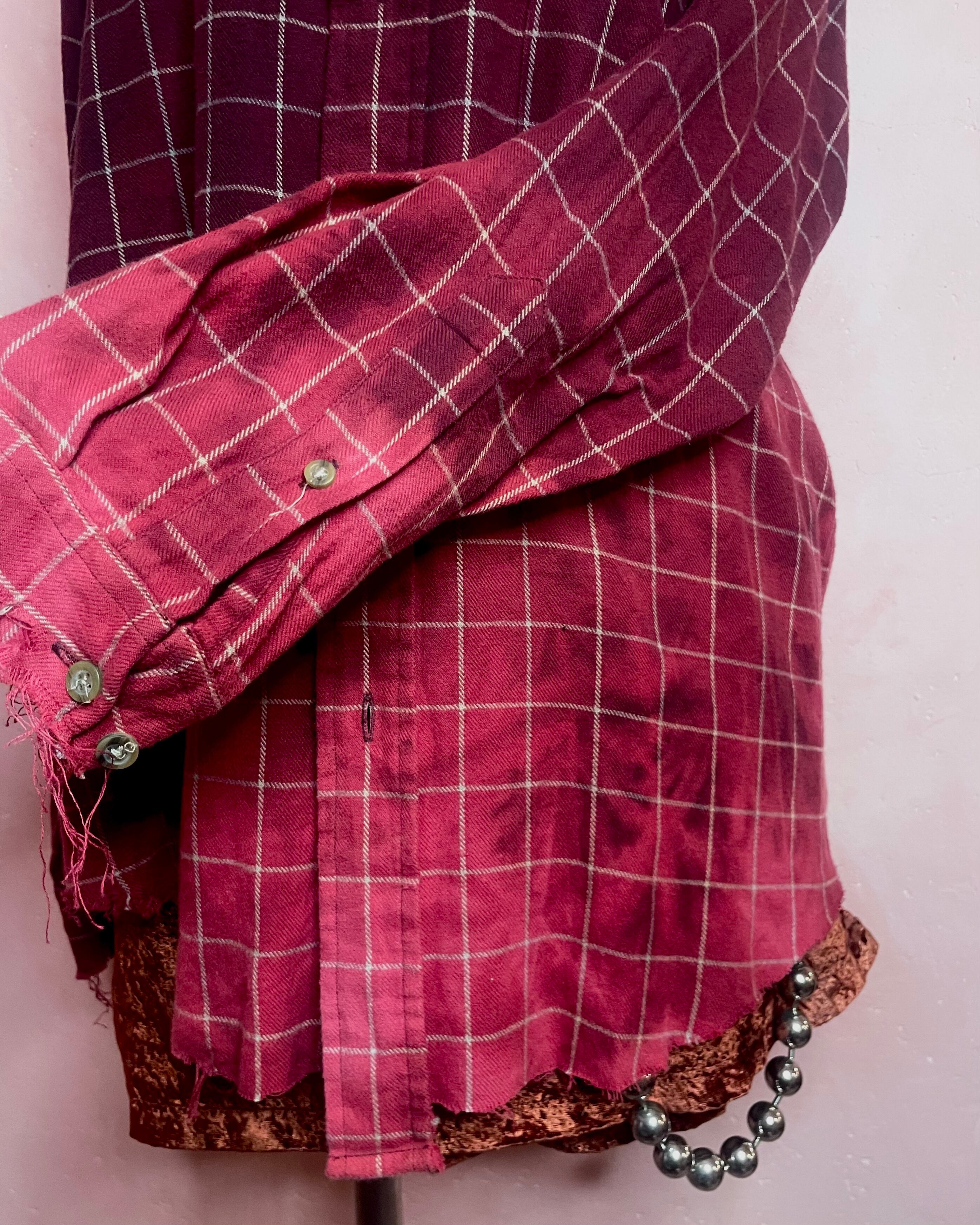 used custom bleach flannel shirt