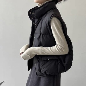 stand collar cotton quilted vest m0164