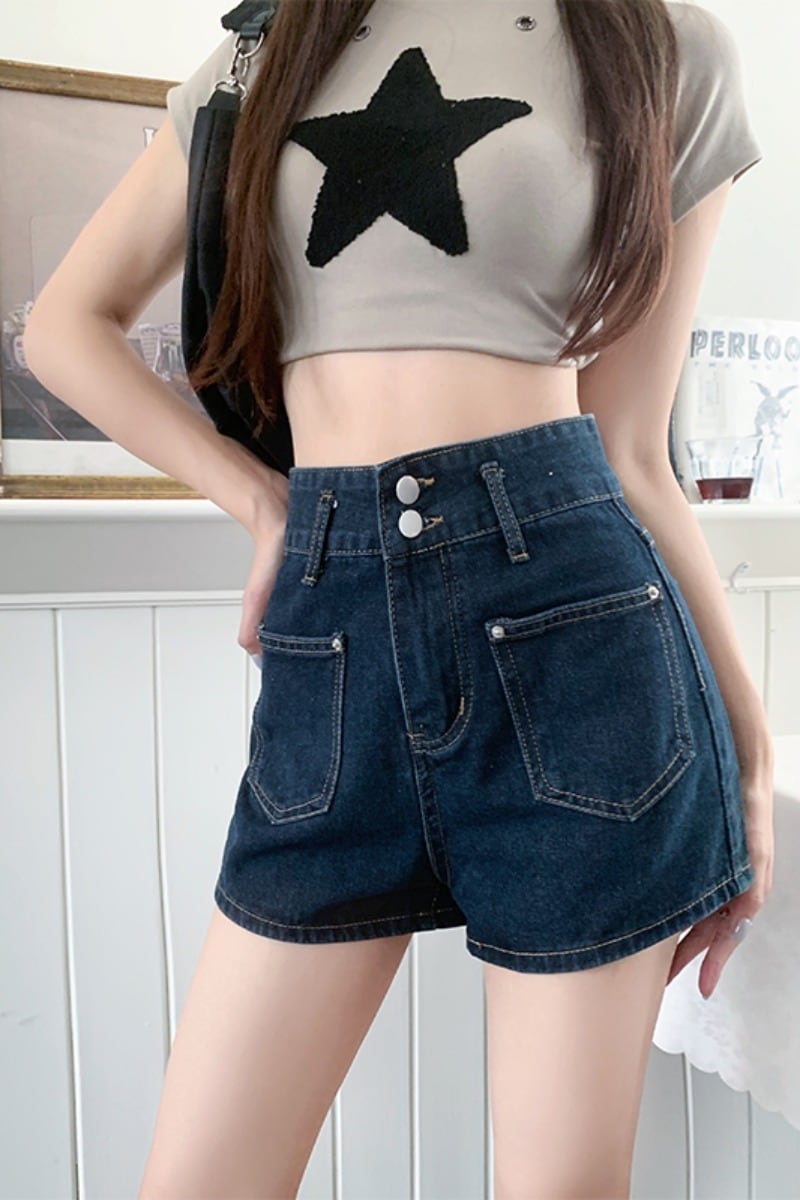 送料無料】 プラスサイズデニムショートパンツ2023夏ファットMMワイド