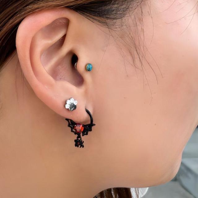 ボディピアス 16G ハート スパイダー ハロウィンピアス ワンタッチ