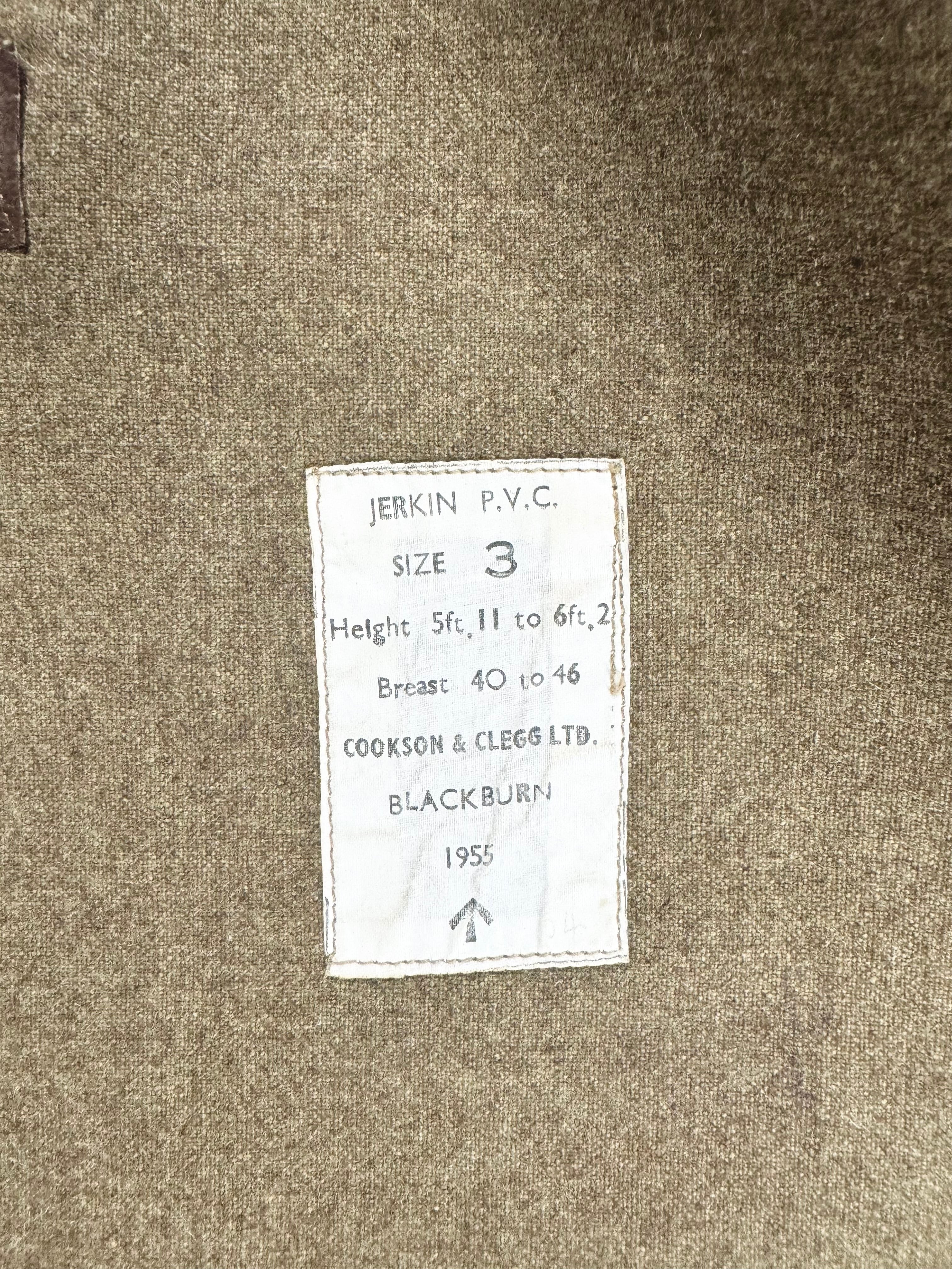 1955 British Army PVC Jerkin by Cookson & Clegg Size3 | wardrobe