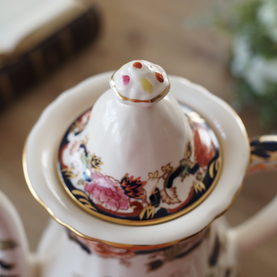 美品】英国メイソンズ マンダレイ ブルーマンダレイ コーヒーポット F9