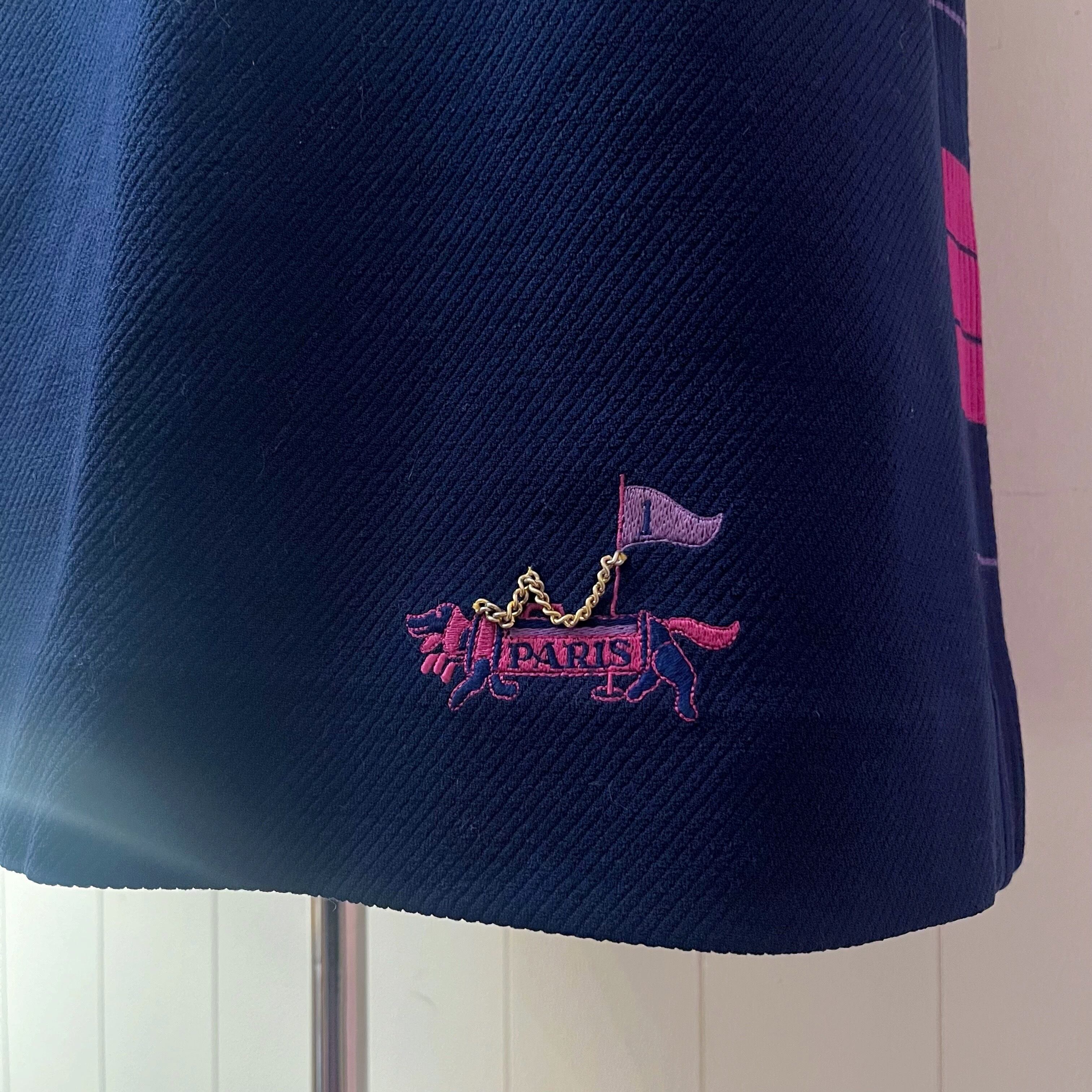 navy ride rib mini skirt