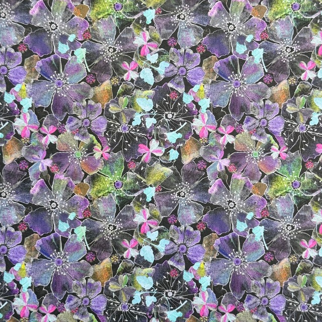 ラッピングペーパー Tatty co 英国製ペーパー Dark Scattered flowers 約50x70cm