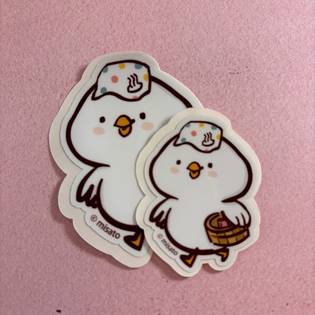 【とり】銭湯通い ステッカー(2枚入り)