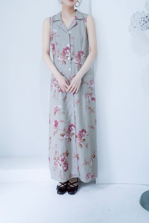 flower print linen dress