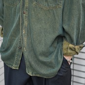 faded design denim shirt