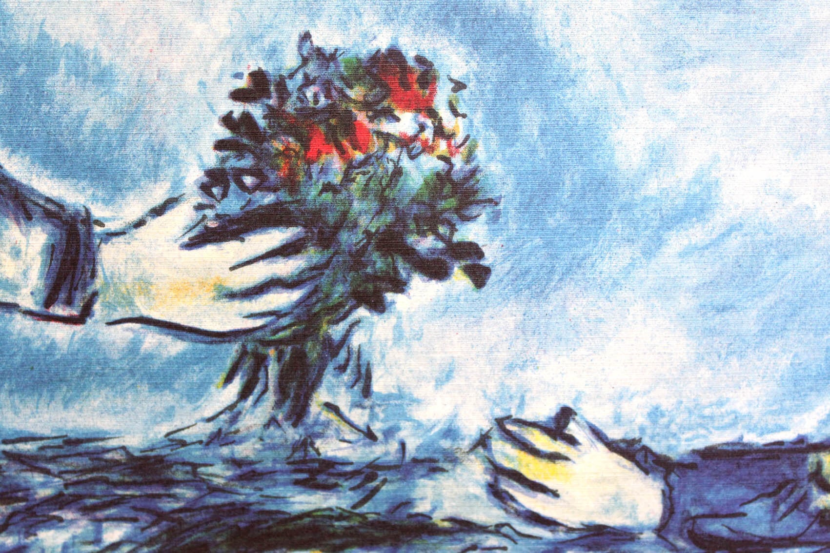 マルク・シャガール絵画パリの恋人作品証明書・展示用フック・限定