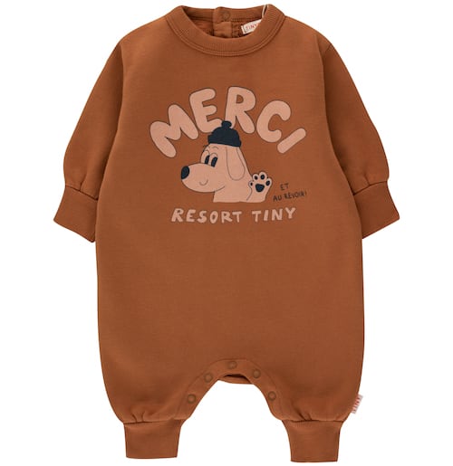 〈 TINY COTTONS 23AW 〉MERCI ONE-PIECE brown / ロンパース | 世界のちいさな洋服のお店　ピーカブーヤ  powered by BASE