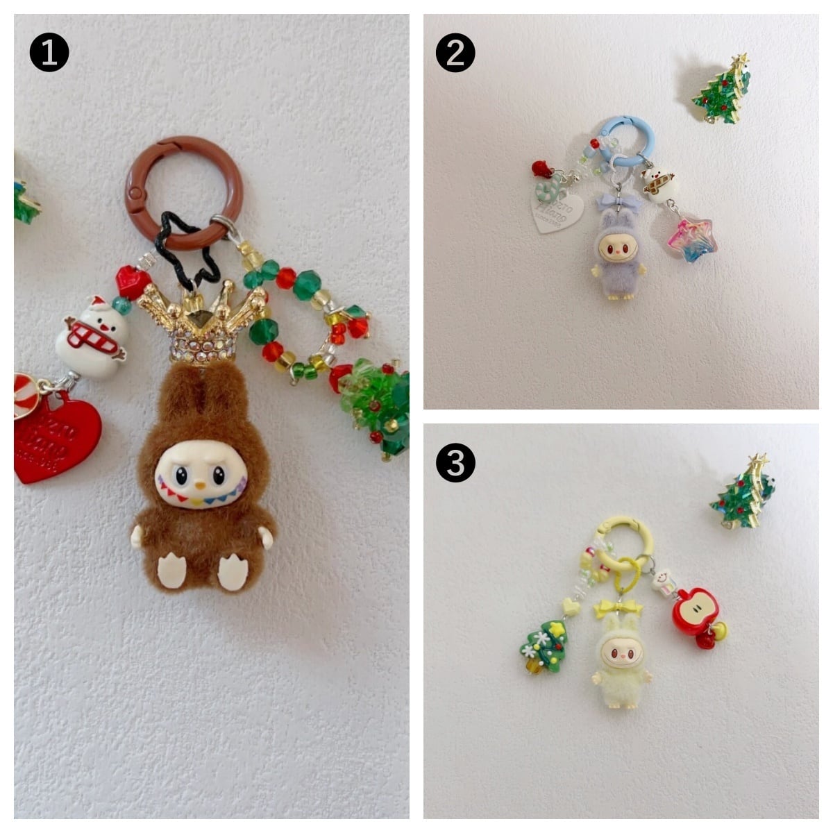クリスマスプレゼントに最適！ラブブ labubu フォトキーホルダー