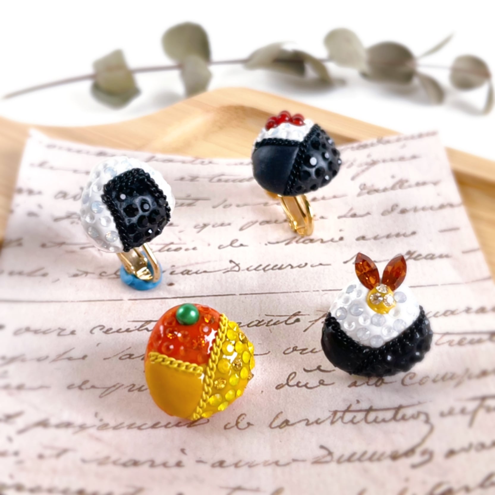 アクセサリー NO.43ピアス イヤリング チャーム 手染めビーズ