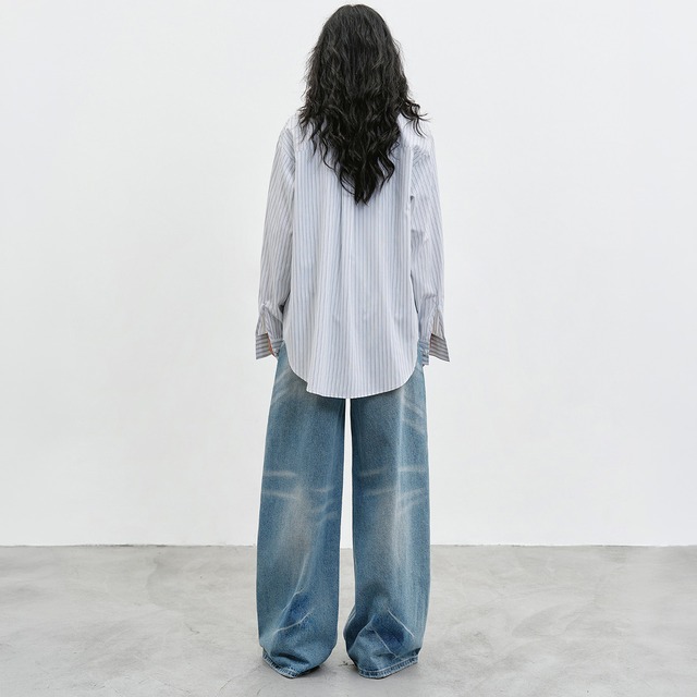 Minimal stripe over shirt A00246