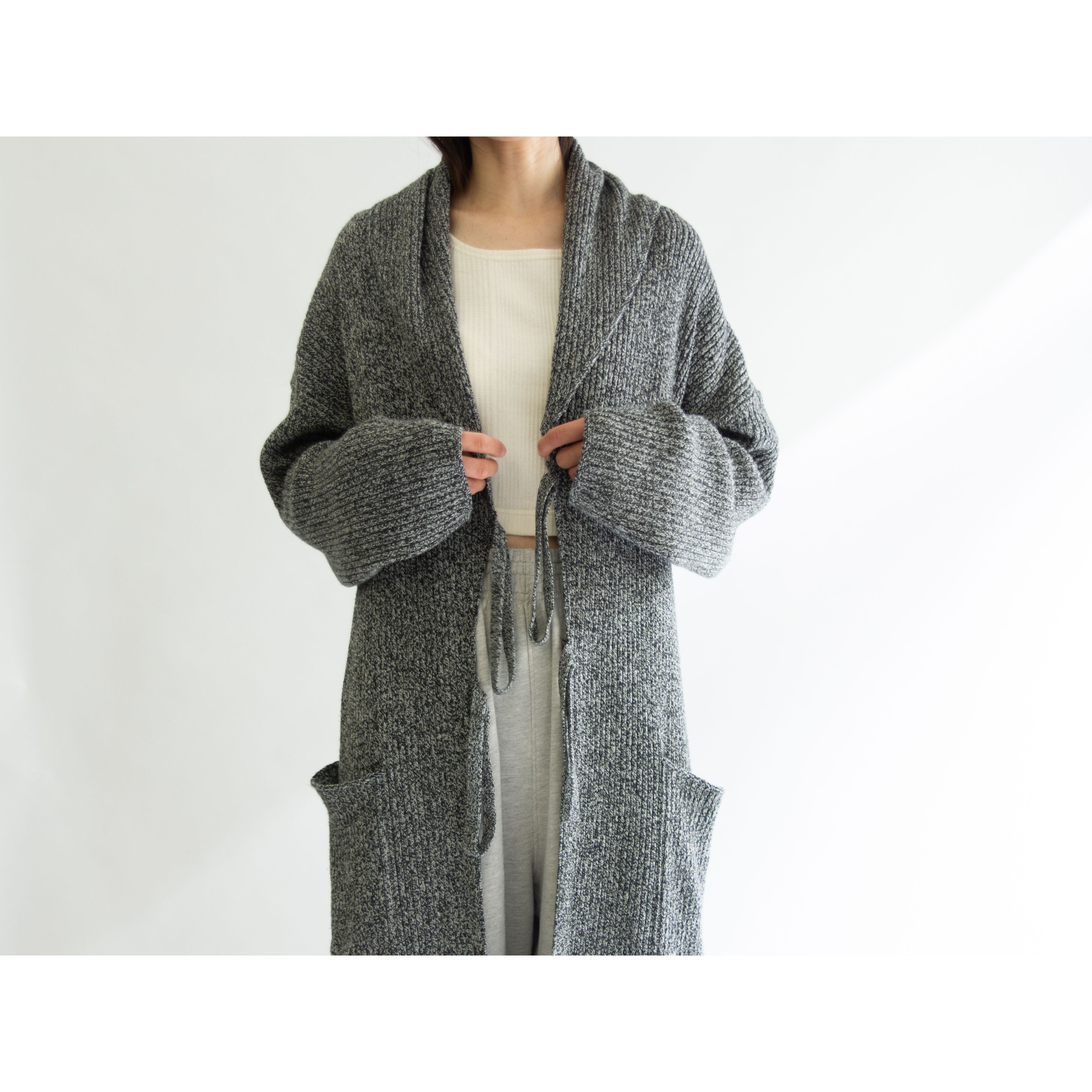 Made in Italy】Acrylic-wool long cardigan（イタリア製 アクリル