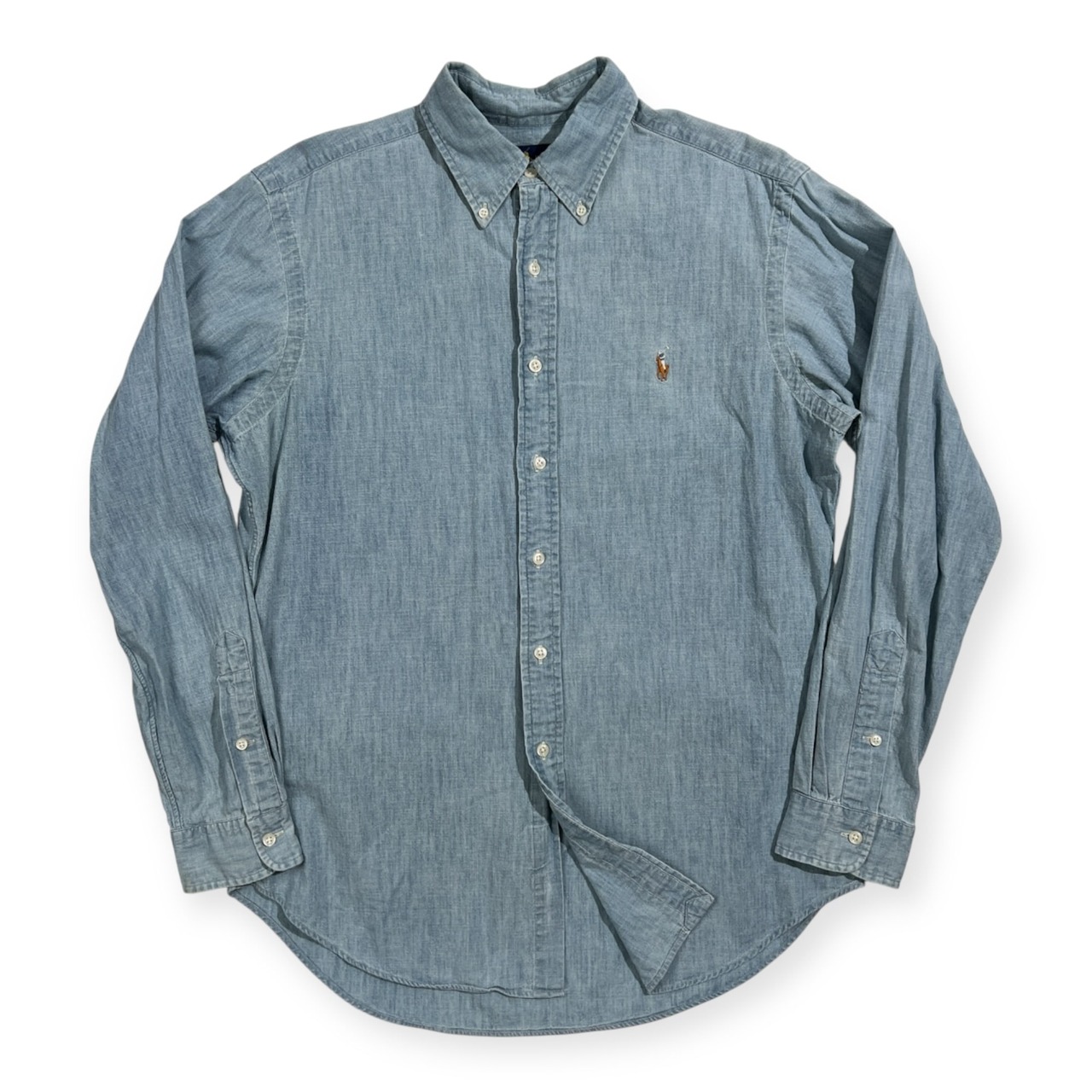 Polo Ralph Lauren ポロ ラルフローレン シャンブレー BD 長袖シャツ CLASSIC FIT サイズ M/175/96A /水色 ブルー系/メンズ