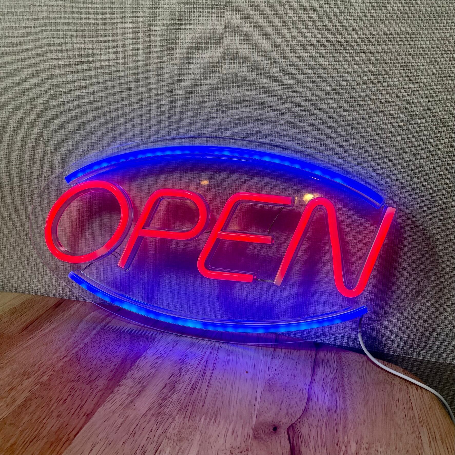 送料無料ネオン管調 LDE デザイン サイン プレート 看板 OPEN CLOSE