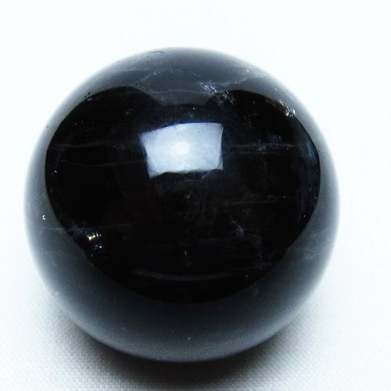 モリオン 丸玉 36mm 黒水晶 スフィア 置物 一点物 141-8076