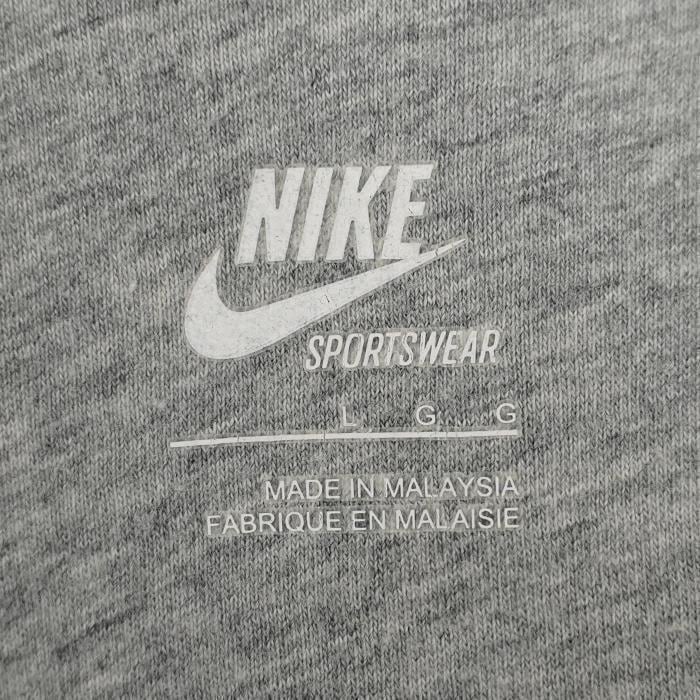 《レア》NIKE ハーフジップ　パーカー　刺繍スウッシュロゴ　白タグ☆L グレー