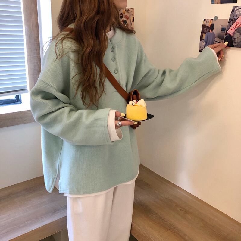 セーター スプリングオータムルーズトップス ロング 春物 秋物 試着室8967421860