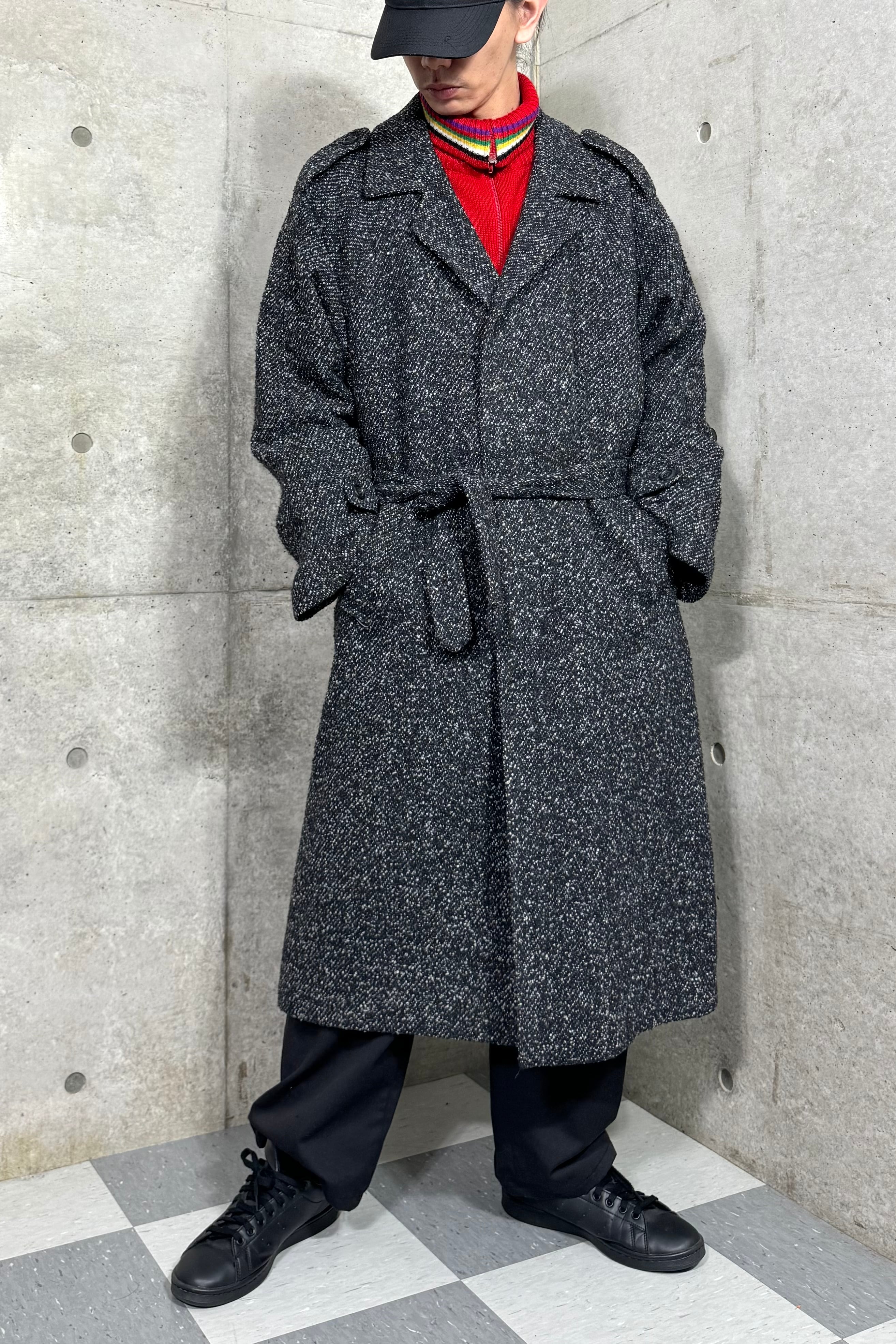 vintage gomashio fabric belted coat