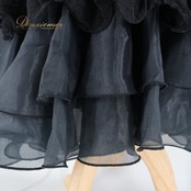 社交ダンス 衣装 スカート ブラック系 タカダンス TAKA DANCE 黒 花柄 レース フリル 練習 レッスン 伸縮 ストレッチ 華やか ボリューム ダンス衣装 イベント ステージ パーティー かわいい