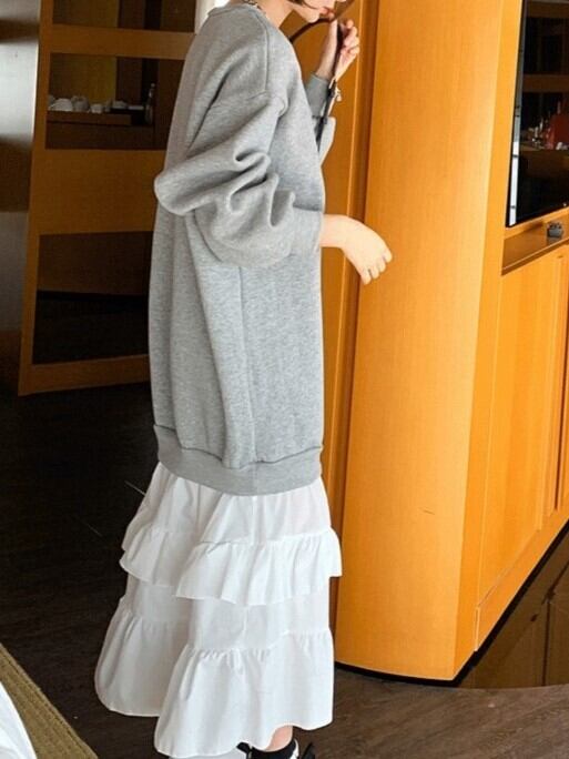 新品GOTOHOLLYWOODBEAMSコラボ袖フリルスウェットロングワンピース 920296 裾フリルスウェットワンピース | &soiree アンドソワレ
