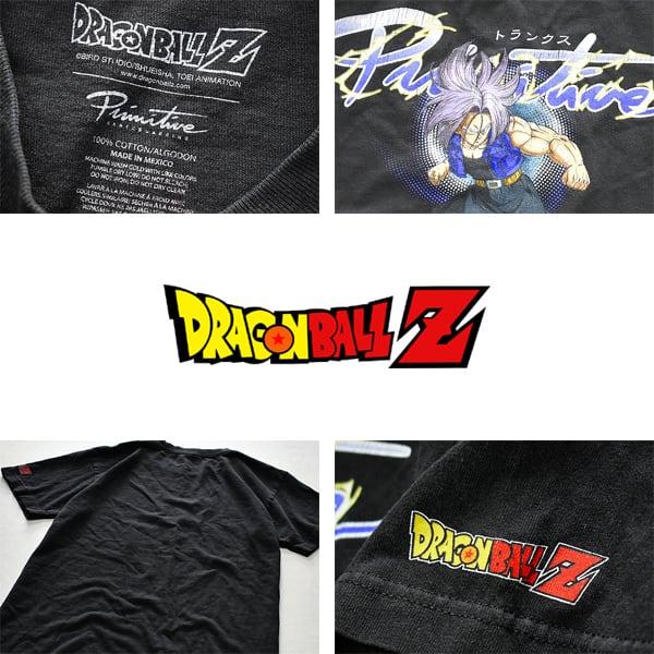 1点物◇ドラゴンボールZトランクス黒プリントTシャツ古着メンズSM 