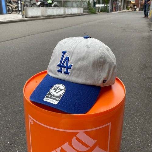 '47 clean up cap "LA Dodgers" : gray×blue
