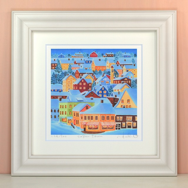 栗乃木ハルミ「sugar town」 Lタイプ　絵画・ 額入りアート