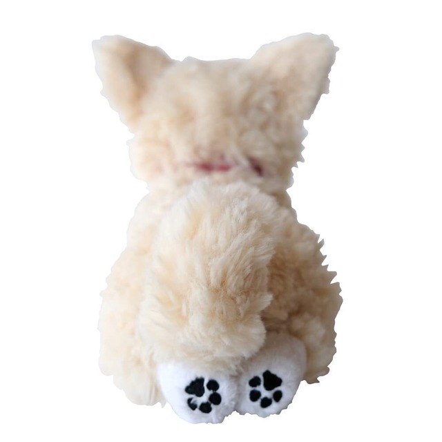 【在庫処分】サンレモン ひざ わんこ チワワ クリーム SS 14×13×26cm ぬいぐるみ アニマル P-8062