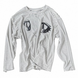 [takeabreak] Sparkling Cartoon Eye Striped Top