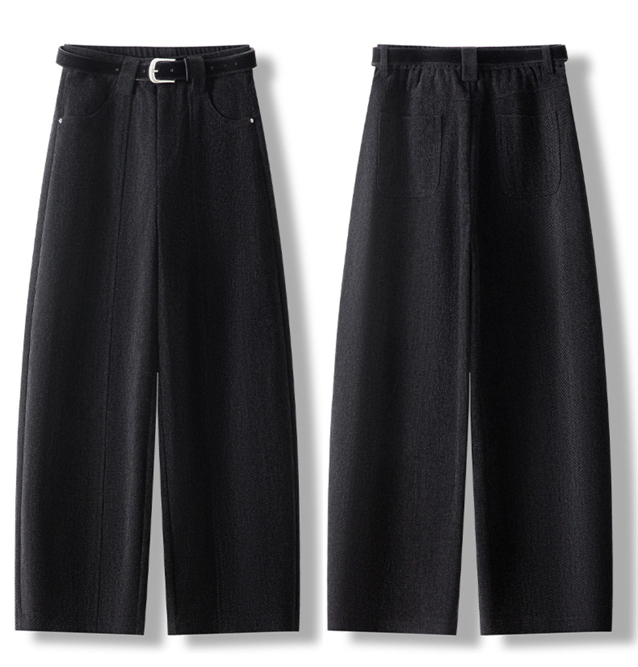 シェニール織りワイドレッグカラーパンツ W01377