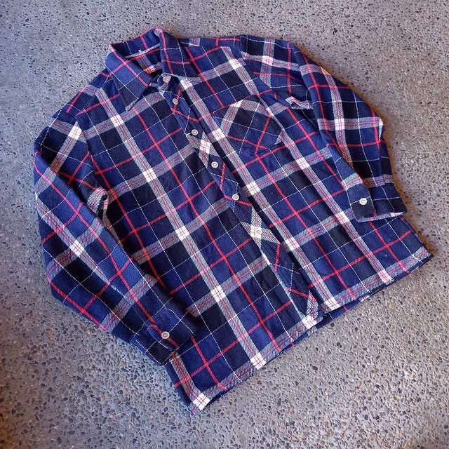 ボックスシルエット ヘビーネルシャツ used [110043]