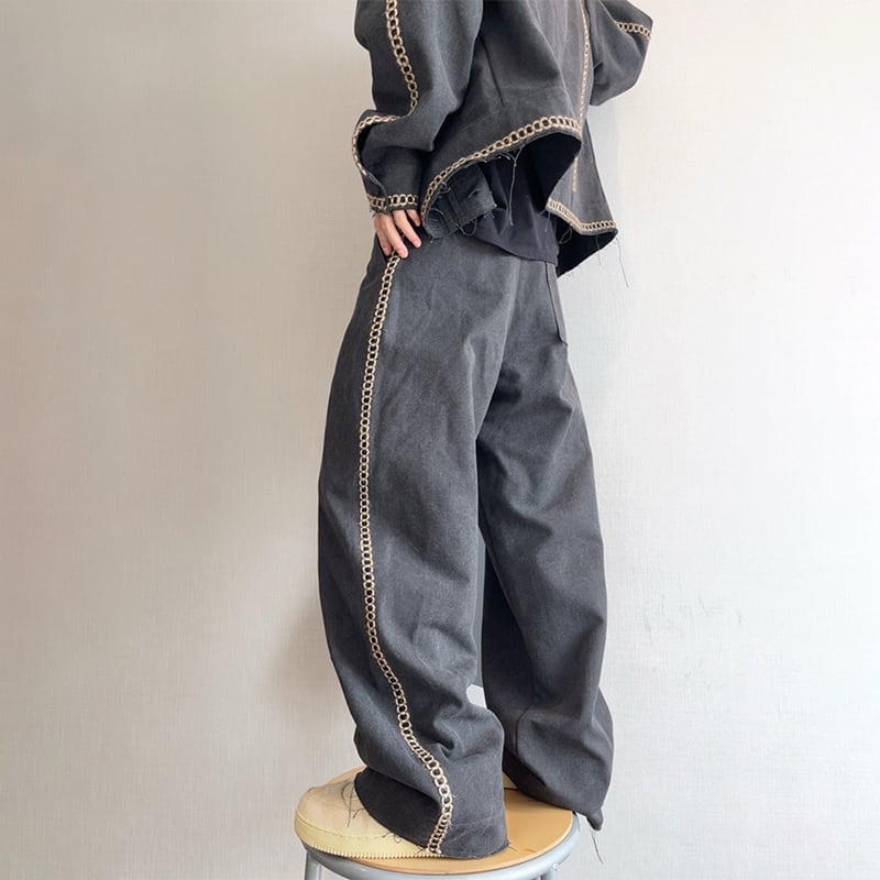 dannyandzeeサイドテープカーゴパンツ