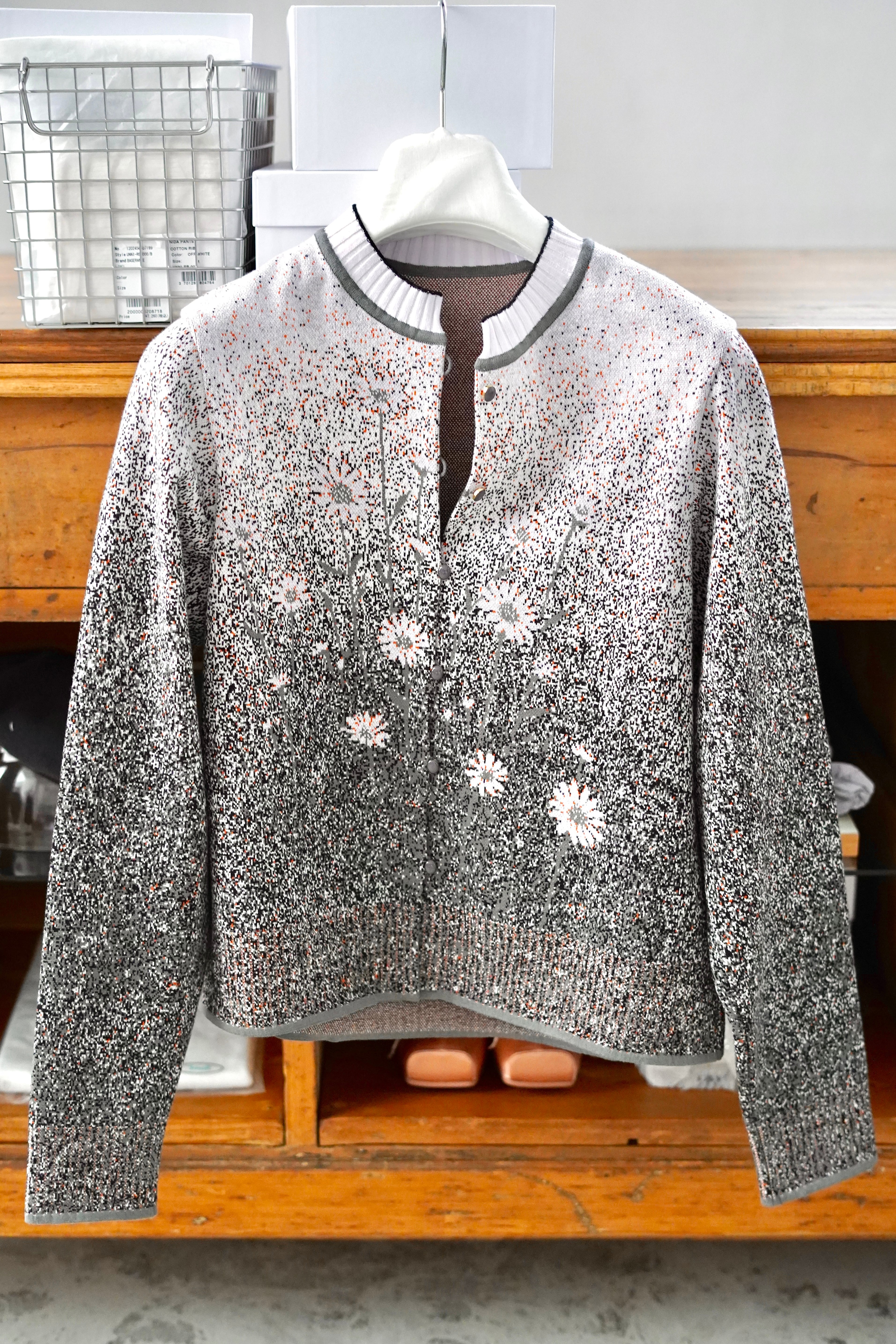 トップス Mame Kurogouchi Jacquard Knit Cardigan Mame Kurogouchi / Floral Jacquard Graphic Knit Cardigan ( GREEN